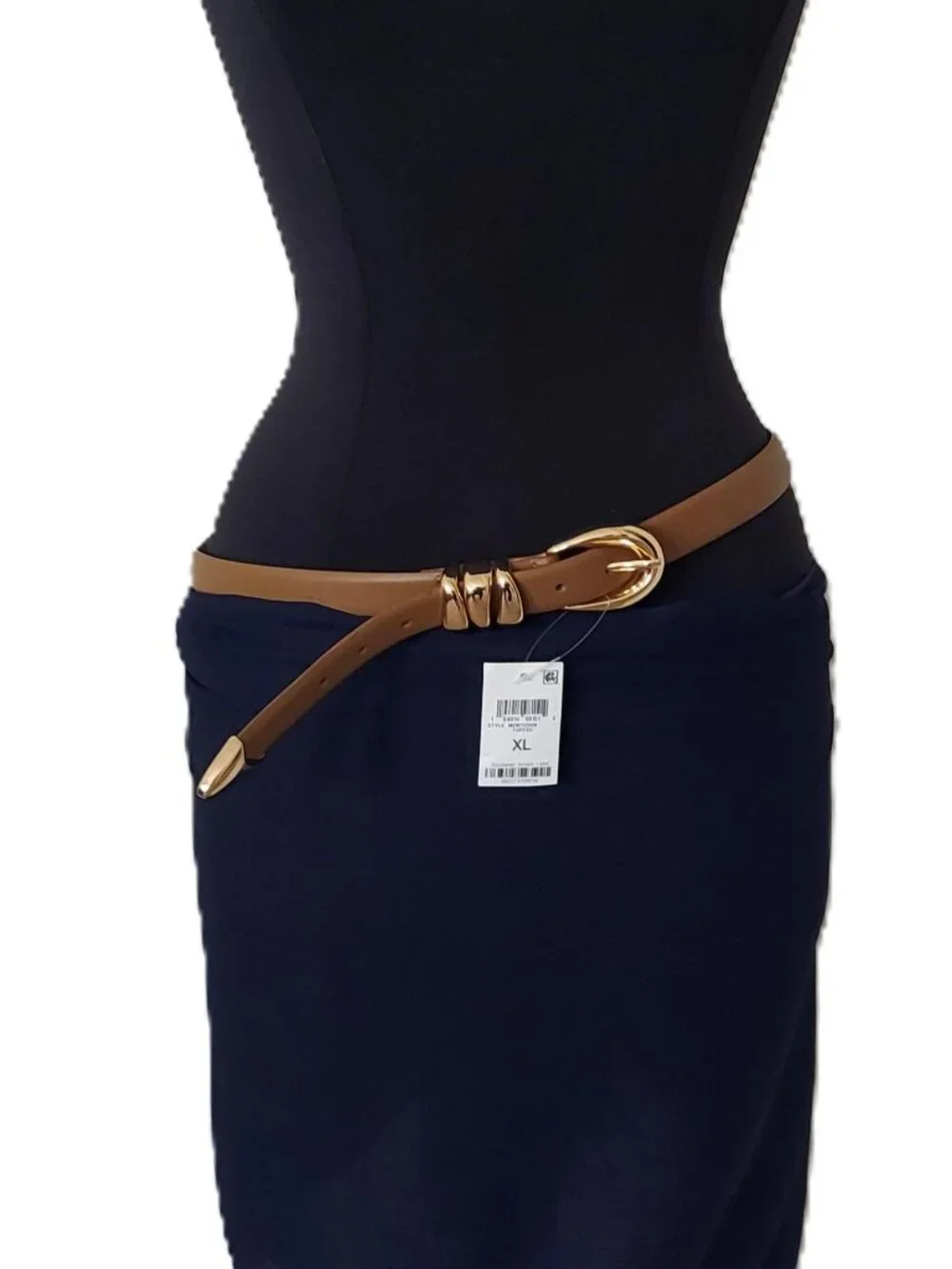 NWT ON 34th Faux-Suede Sculpture Buckle Belt Sz XL 46